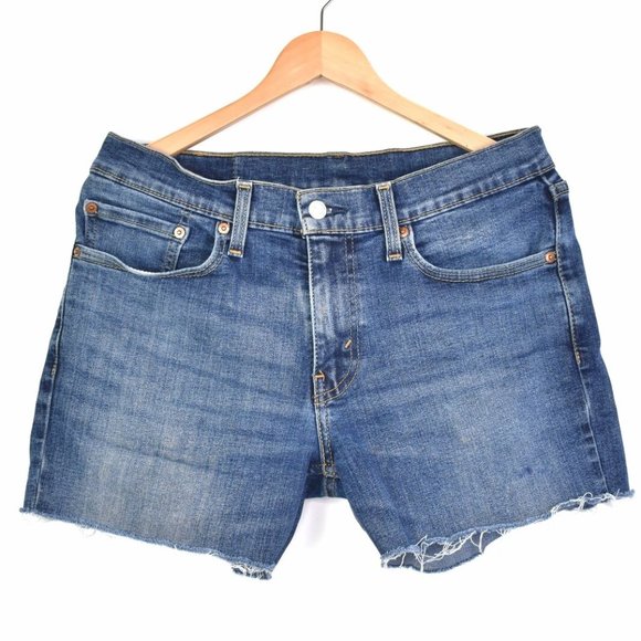 LEVIS Pants - Women's modern Levi's shorts, rework denim jeans - blue, W31"
